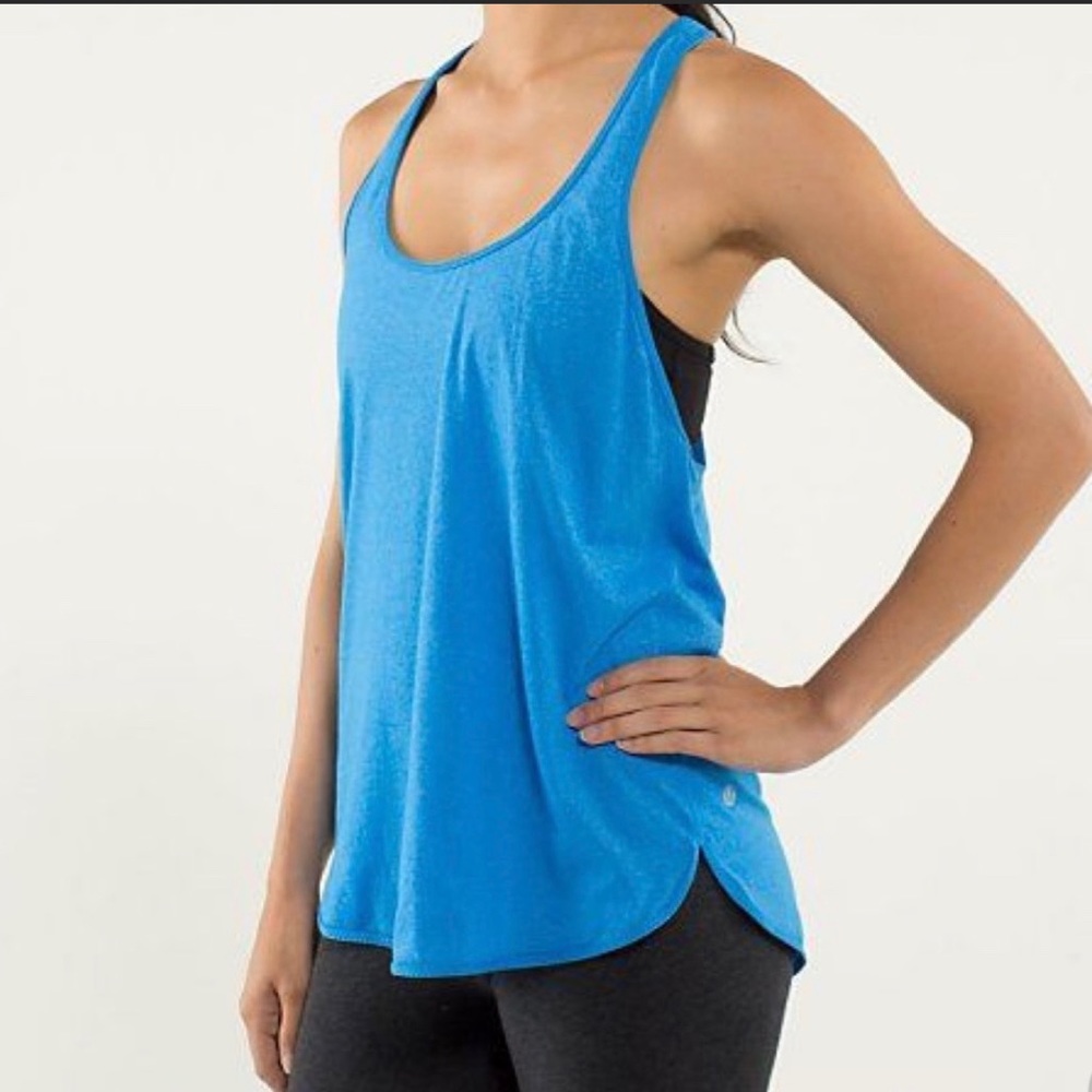Lululemon Racerback Singlet, bright blue, size 8.